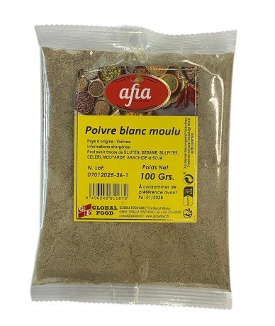 AFIA Poivre Blanc Moulu 100Gr