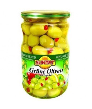 Olives vertes poivrées en...